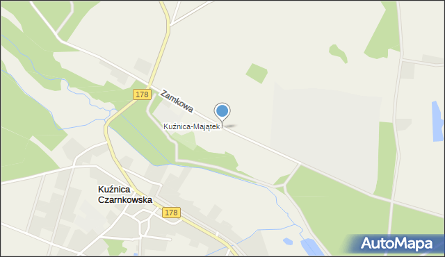 Kuźnica Czarnkowska, Zamkowa, mapa Kuźnica Czarnkowska