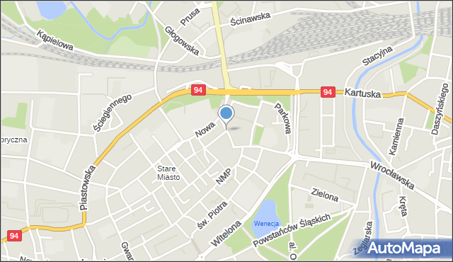 Legnica, Zamkowa, mapa Legnicy