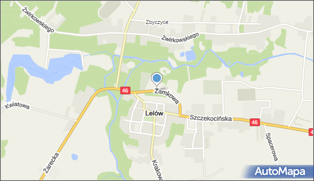 Lelów, Zamkowa, mapa Lelów