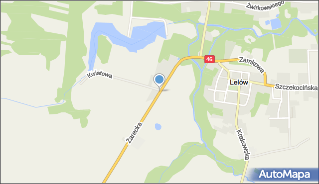 Lelów, Żarecka, mapa Lelów