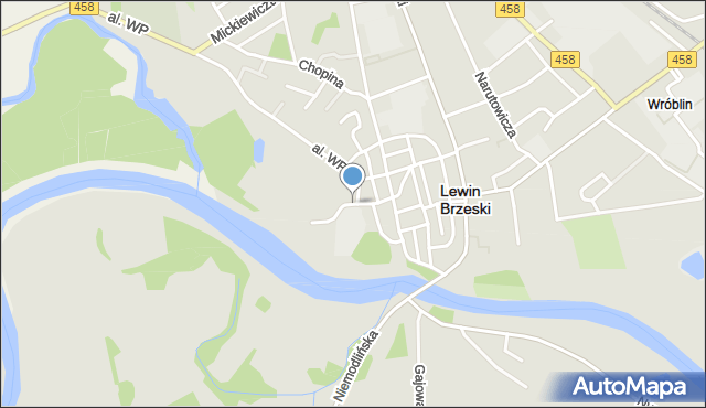 Lewin Brzeski, Zamkowa, mapa Lewin Brzeski