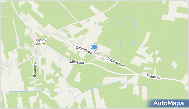 Lipiny gmina Dąbrowa Tarnowska, Zagrodowa, mapa Lipiny gmina Dąbrowa Tarnowska