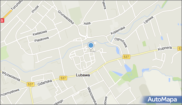 Lubawa, Zamkowa, mapa Lubawa
