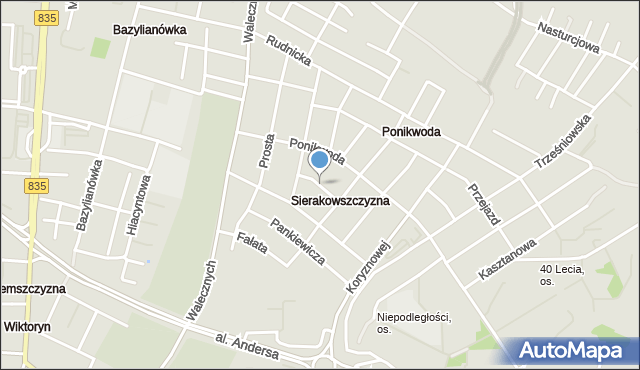 Lublin, Zakręt, mapa Lublina