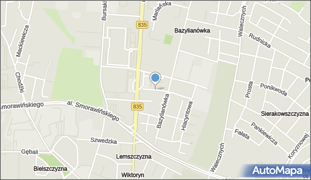 Lublin, Zagrobskiej Zofii, mapa Lublina