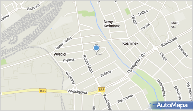 Lublin, Zaciszna, mapa Lublina