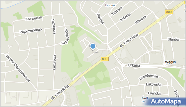 Lublin, Zagłoby Jana Onufrego, mapa Lublina