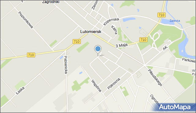 Lutomiersk, Zachodnia, mapa Lutomiersk