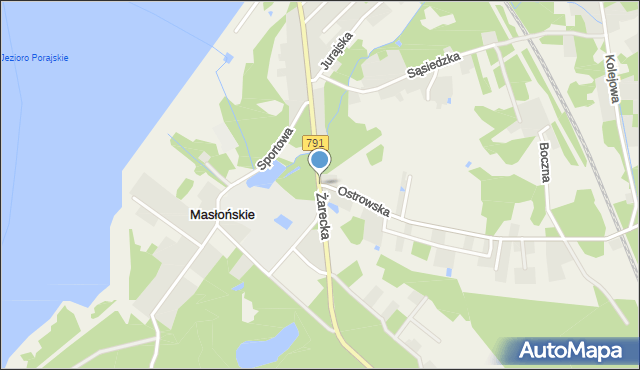 Masłońskie, Żarecka, mapa Masłońskie