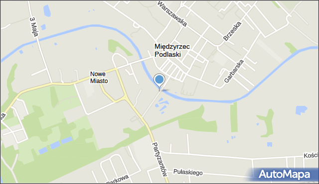 Międzyrzec Podlaski, Zamczysko, mapa Międzyrzec Podlaski