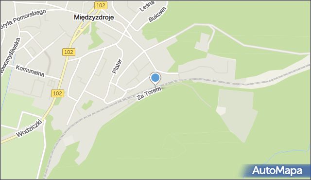 Międzyzdroje, Za Torem, mapa Międzyzdroje