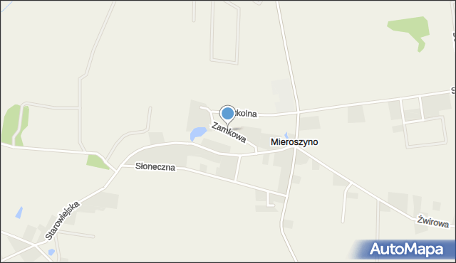 Mieroszyno, Zamkowa, mapa Mieroszyno