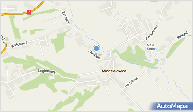 Młodziejowice gmina Michałowice, Zanidzie, mapa Młodziejowice gmina Michałowice