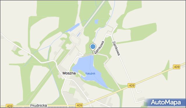 Moszna gmina Strzeleczki, Zamkowa, mapa Moszna gmina Strzeleczki