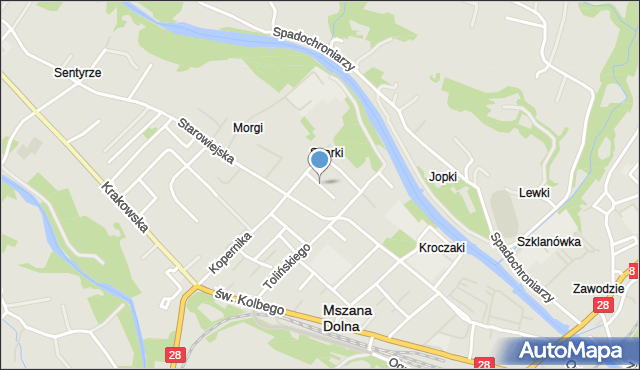 Mszana Dolna, Zagórzan, mapa Mszana Dolna