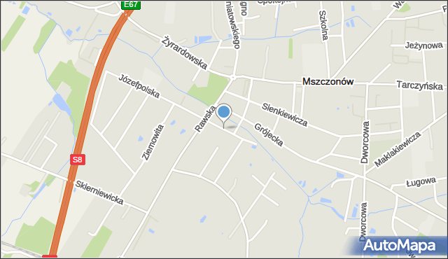 Mszczonów, Zarzeczna, mapa Mszczonów