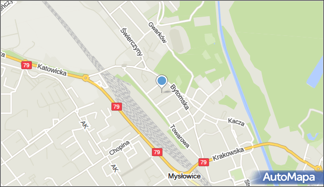 Mysłowice, Zamkowa, mapa Mysłowice