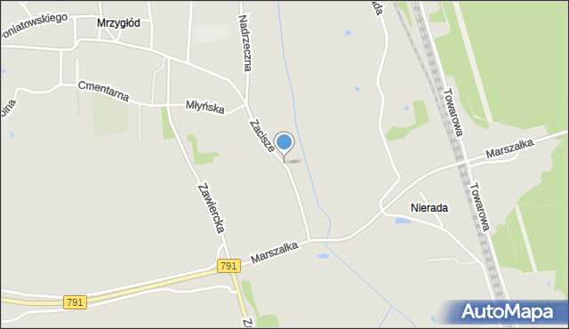 Myszków, Zacisze, mapa Myszków