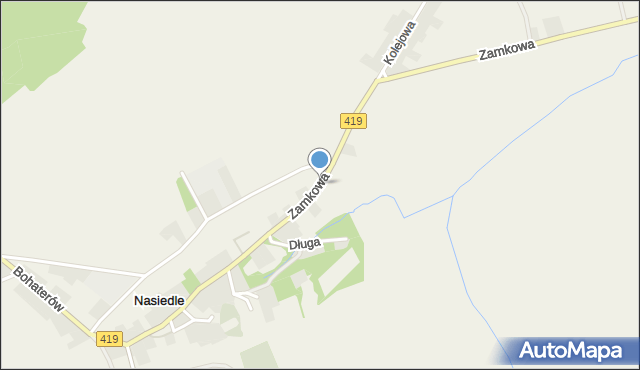 Nasiedle, Zamkowa, mapa Nasiedle
