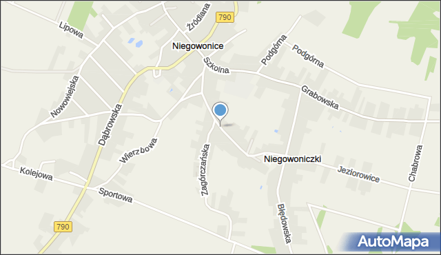 Niegowoniczki, Zagrodzka, mapa Niegowoniczki