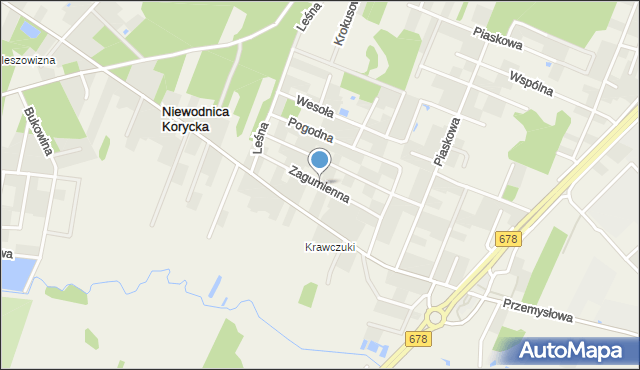 Niewodnica Korycka, Zagumienna, mapa Niewodnica Korycka