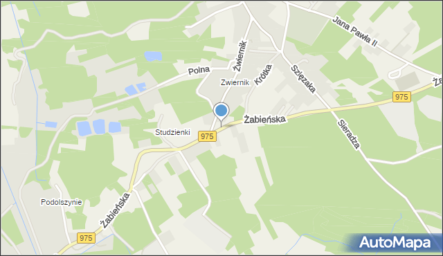 Odporyszów, Żabieńska, mapa Odporyszów