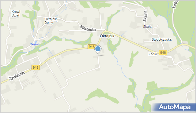 Okrajnik, Zagrodowa, mapa Okrajnik