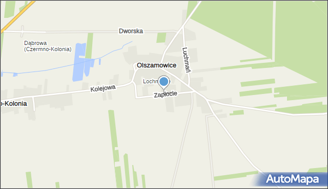 Olszamowice, Zapłocie, mapa Olszamowice