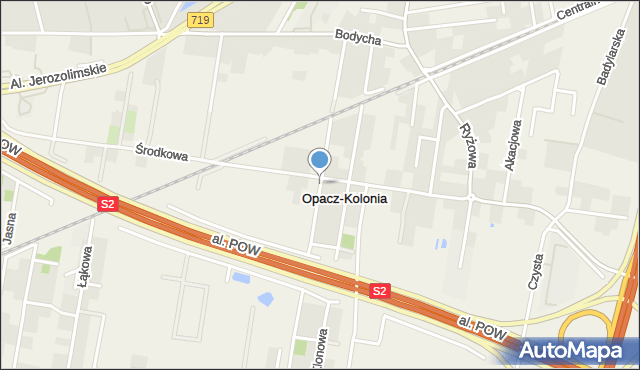 Opacz-Kolonia, Zachodnia, mapa Opacz-Kolonia