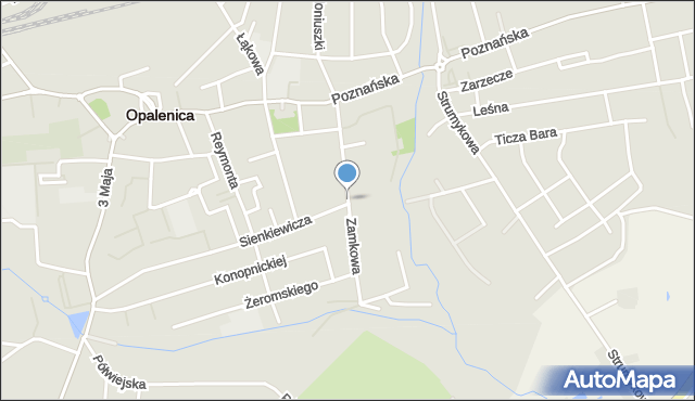 Opalenica powiat nowotomyski, Zamkowa, mapa Opalenica powiat nowotomyski