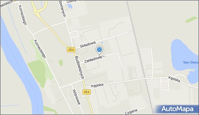 Opole, Zakładowa, mapa Opola