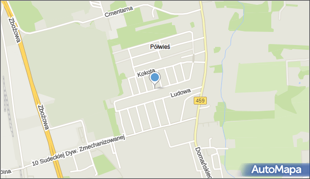 Opole, Zamiejska, mapa Opola