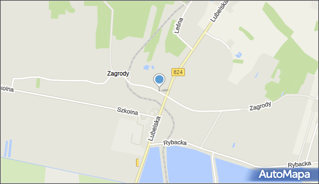 Opole Lubelskie, Zagrody, mapa Opole Lubelskie