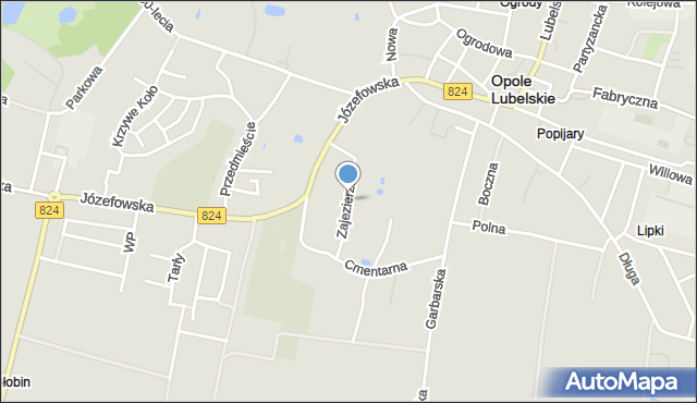 Opole Lubelskie, Zajezierze, mapa Opole Lubelskie