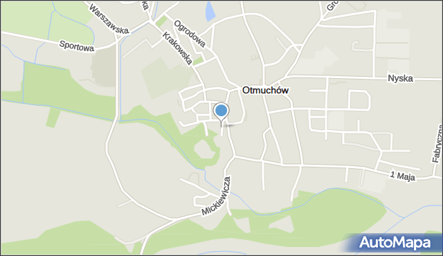 Otmuchów, Zamkowa, mapa Otmuchów