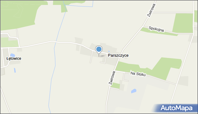 Parszczyce, Zaciszna, mapa Parszczyce