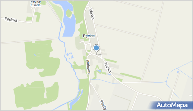 Pęcice, Zaułek, mapa Pęcice