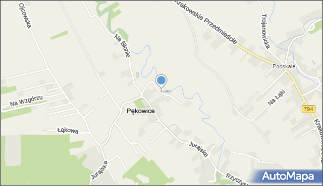 Pękowice, Zakole, mapa Pękowice