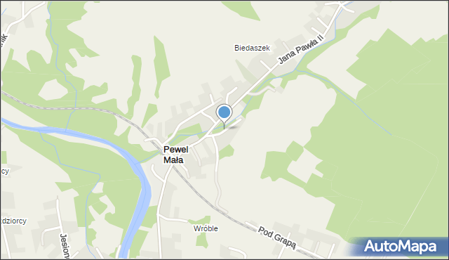 Pewel Mała, Za Wodą, mapa Pewel Mała