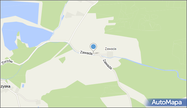Pieczyska gmina Świerczów, Zawada, mapa Pieczyska gmina Świerczów