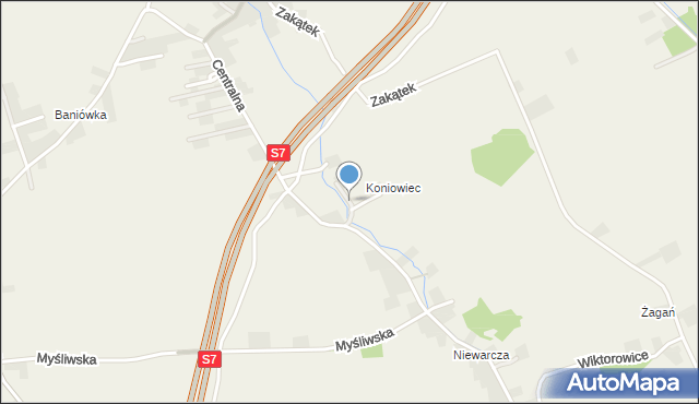 Pielgrzymowice gmina Michałowice, Zarzecze, mapa Pielgrzymowice gmina Michałowice