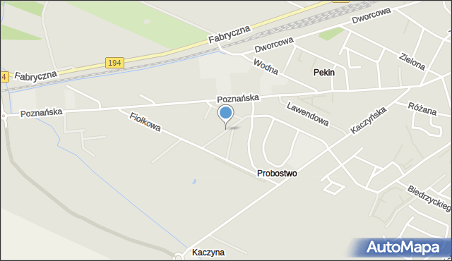 Pobiedziska, Zawilcowa, mapa Pobiedziska