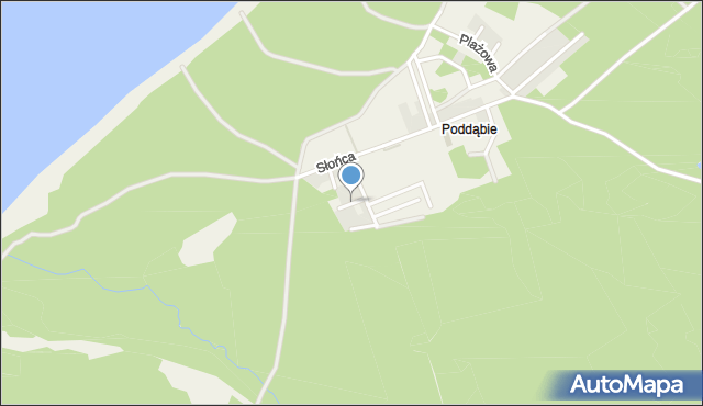 Poddąbie, Zacisze, mapa Poddąbie