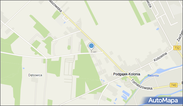 Podgajek, Zacisze, mapa Podgajek