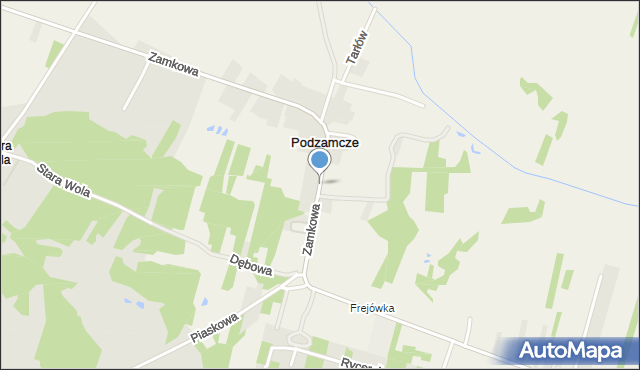 Podzamcze gmina Piekoszów, Zamkowa, mapa Podzamcze gmina Piekoszów