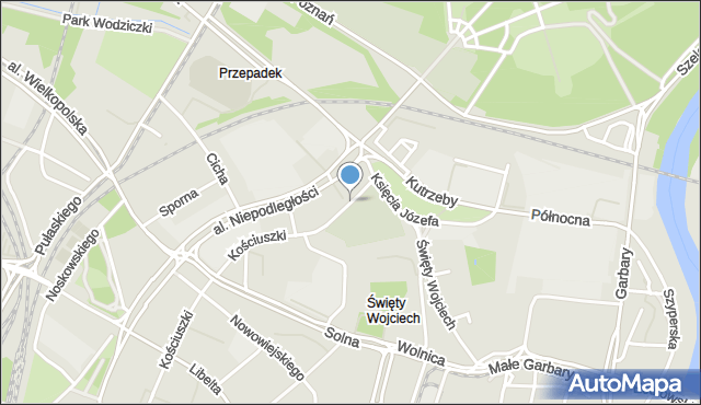 Poznań, Zaułek Piotra Majchrzaka, mapa Poznania