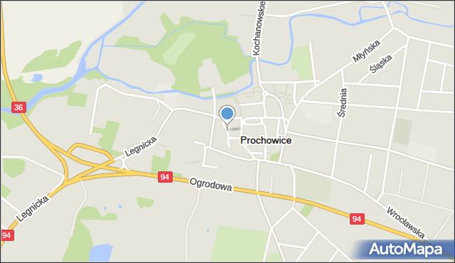 Prochowice, Zakątna, mapa Prochowice
