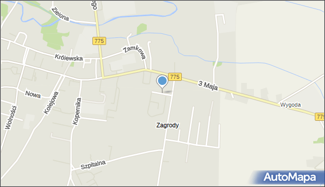 Proszowice, Zagrody Królewskie, mapa Proszowice