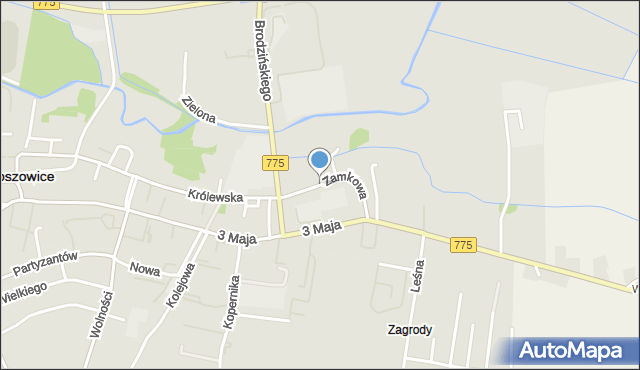 Proszowice, Zamkowa, mapa Proszowice