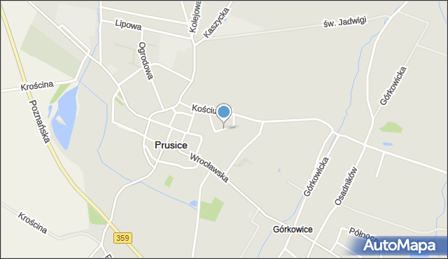 Prusice powiat trzebnicki, Zaciszna, mapa Prusice powiat trzebnicki